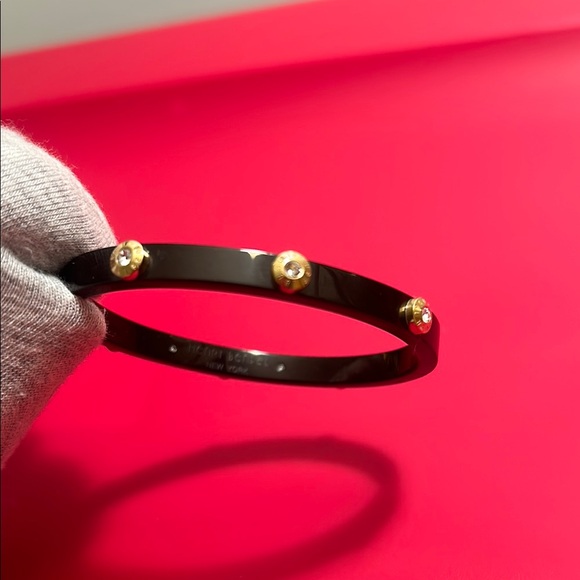 henri bendel Jewelry - Henri Bendel Black and Gold Studded Bracelet with Crystals